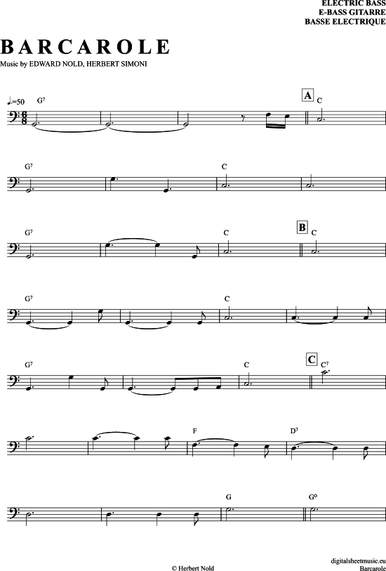 Barcarole (E-Bass) (E Bass) von Edward Simoni