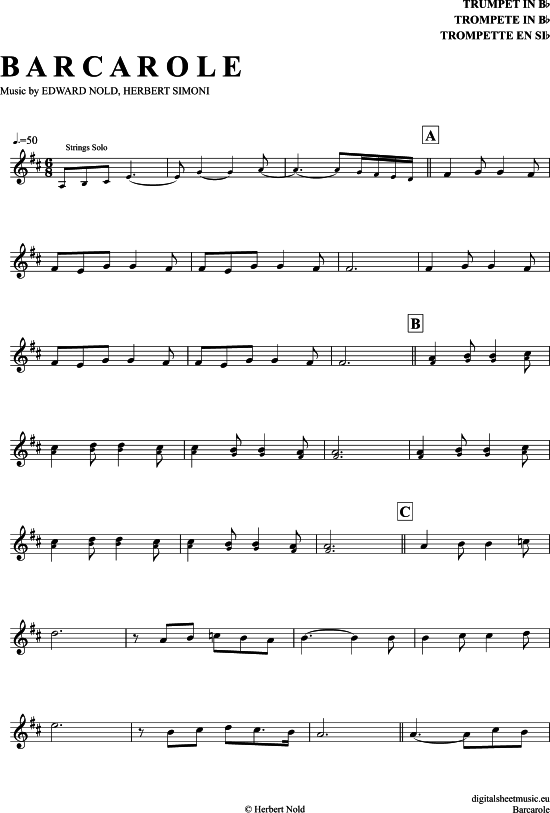 Barcarole (Trompete in B) (Trompete) von Edward Simoni