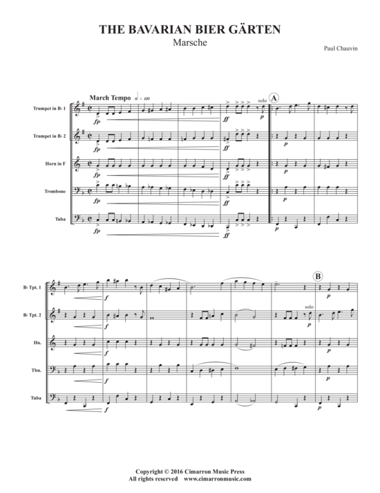 Bavarian Bier Garten (Blechbl auml serquintett) (Quintett (Blech Brass)) von Traditional (arr. Paul Chauvin)