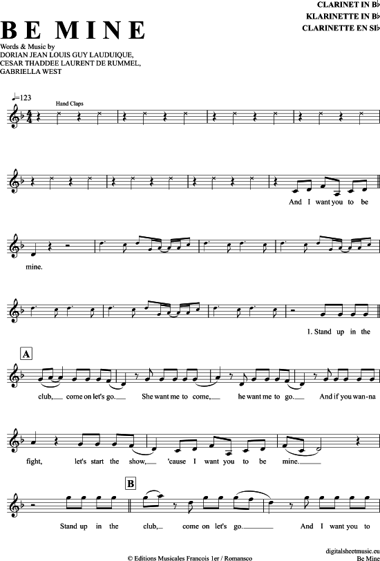 Be Mine (Klarinette in B) (Klarinette) von Ofenbach