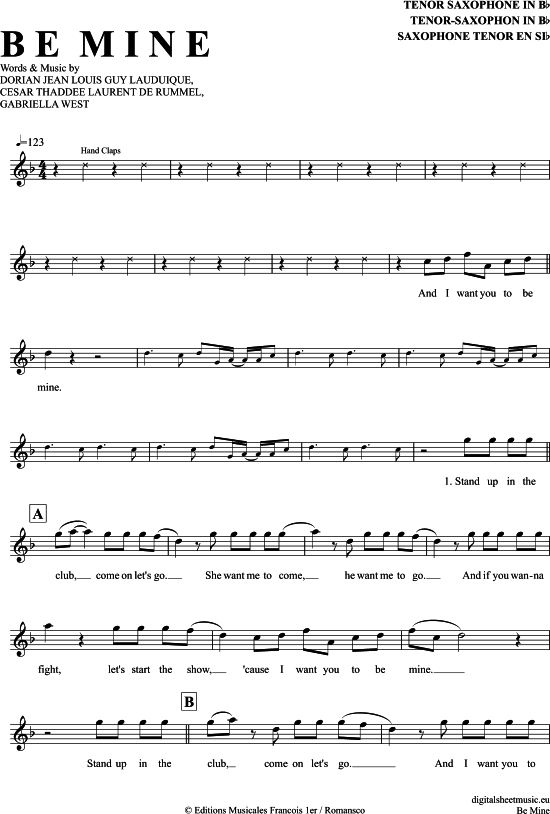 Be Mine (Tenor-Sax) (Tenor Saxophon) von Ofenbach