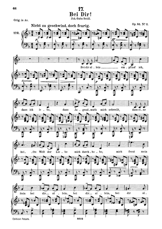 Bei Dir D.866-2 (Gesang mittel + Klavier) (Klavier  Gesang mittel) von Franz Schubert