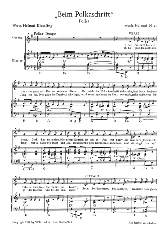 Beim Polkaschritt (Klavier + Gesang) (Klavier Gesang  Gitarre) von 1954
