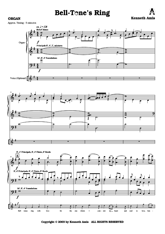 Bell-Tone s Ring (Orgel + Gesang opt.) (Orgel Solo) von Kenneth Amis
