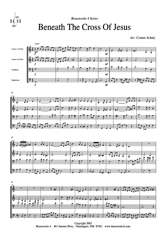 Beneath the Cross of Jesus (2xTromp in B Horn in F (Pos) Pos) (Quartett (Blech Brass)) von Maker