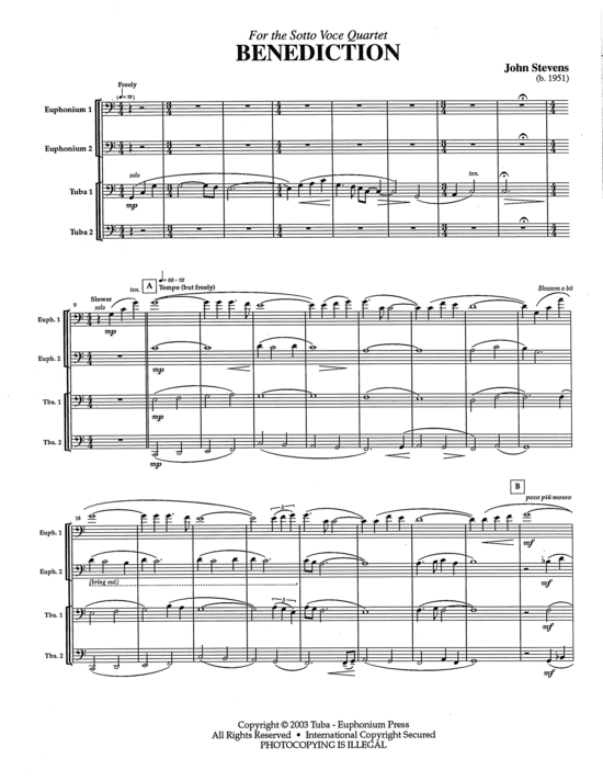 Benediction (Tuba Quartett EETT) (Quartett (Tuba)) von John Stevens