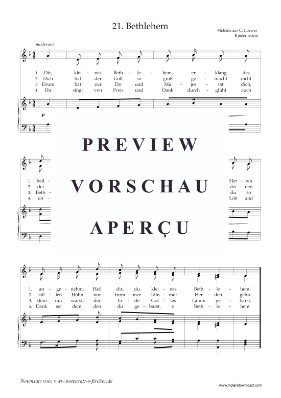 Bethlehem (Klavier + Gesang) (Klavier  Gesang) von Melodie aus C. Loewes Kinderliedern