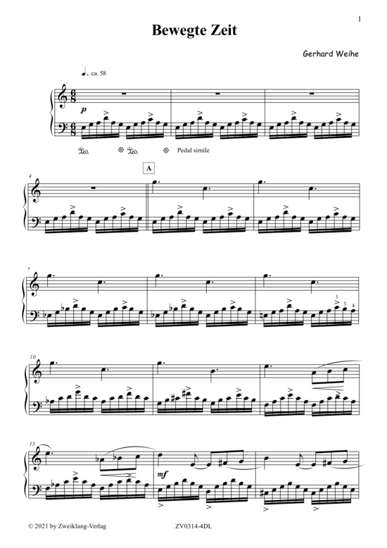 Bewegte Zeit (Klavier Solo) (Klavier Solo) von Gerhard Weihe