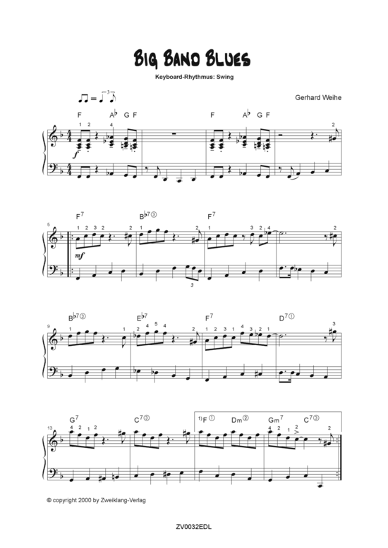 Big Band Blues (Klavier Solo) (Klavier Solo) von Gerhard Weihe