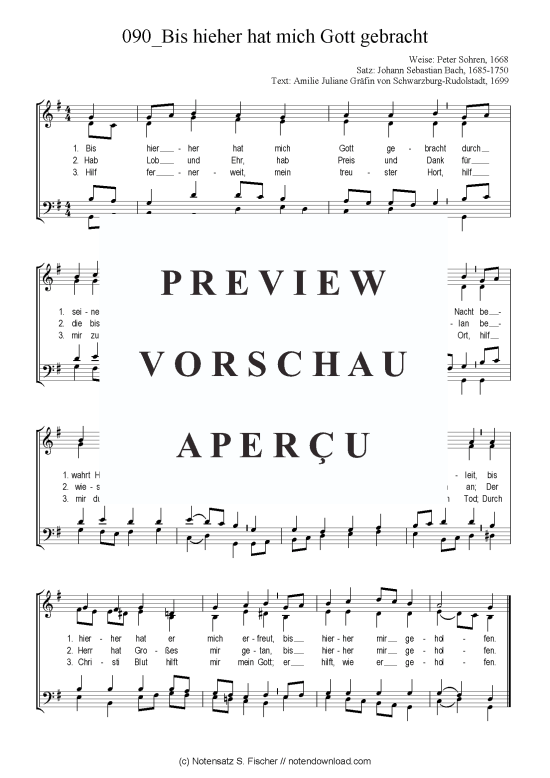 Bis hieher hat mich Gott gebracht (Gemischter Chor) (Gemischter Chor) von Chorsatz Alte Meister