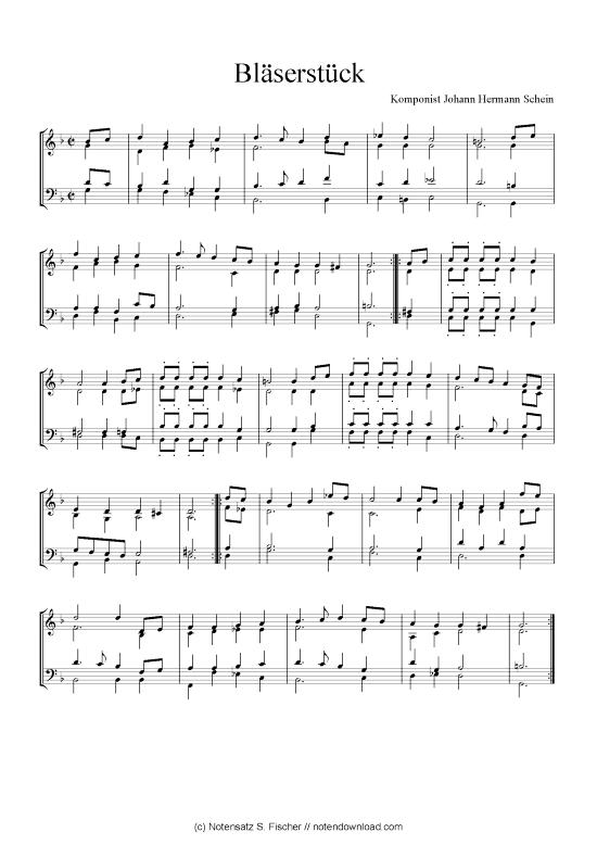 Bl serst ck (Quartett in C) (Quartett (4 St.)) von Johann Hermann Schein