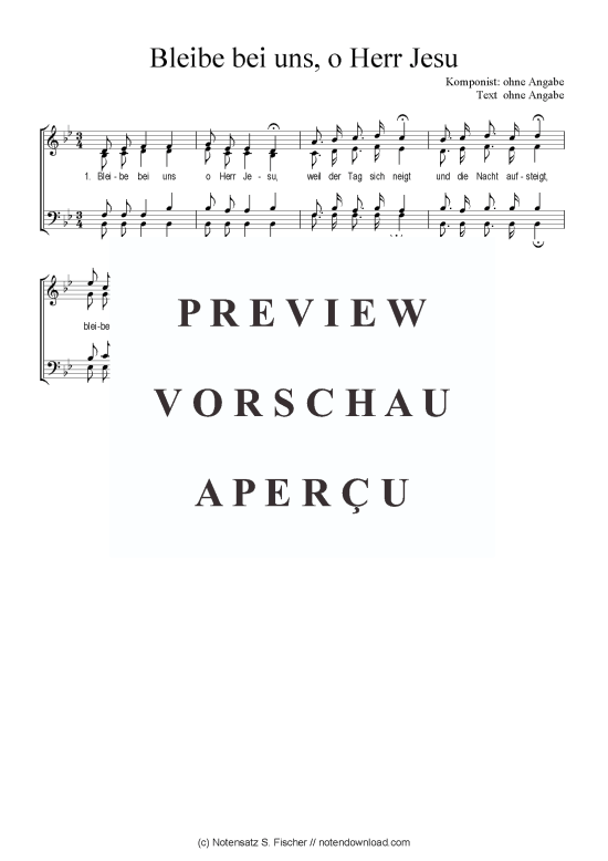 Bleibe bei uns o Herr Jesu (Gemischter Chor) (Gemischter Chor) von 