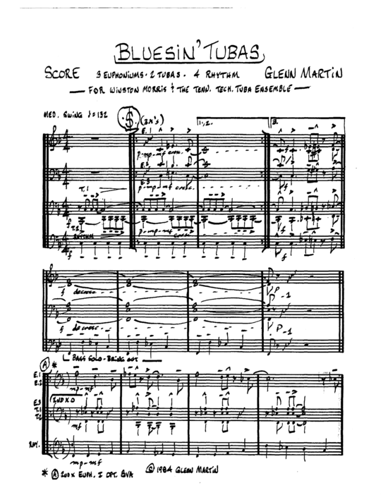 Bluesin Tubas (Tuba Quintett EEETT) (Quintett (Tuba)) von Glenn Martin
