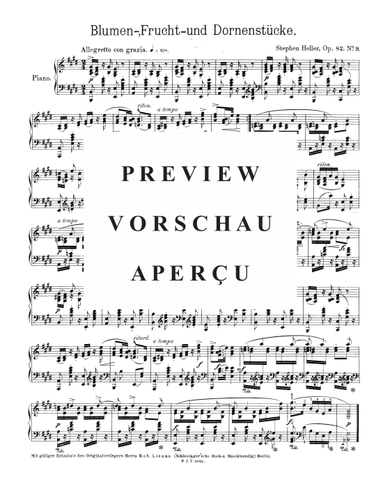 Blumen- Frucht- und Dornenst cke (Klavier Solo) (Klavier Solo) von Stephen Heller