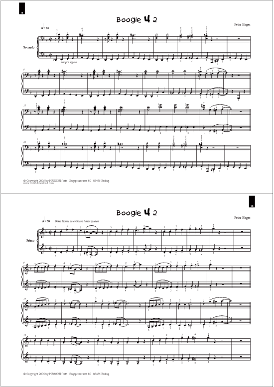 Boogie 4 2 (Klavier vierh auml ndig) (Klavier vierh ndig) von Peter Heger (aus Boogies Band 4)