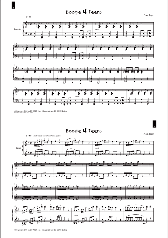 Boogie 4 Teens (Klavier vierh auml ndig) (Klavier vierh ndig) von Peter Heger (aus Boogies Band 4)