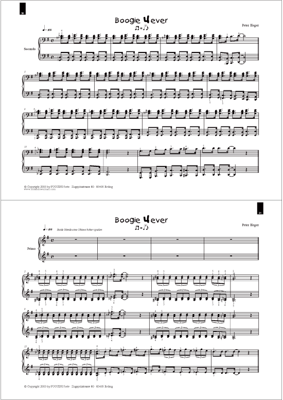 Boogie 4ever (Klavier vierh auml ndig) (Klavier vierh ndig) von Peter Heger (aus Boogies Band 4)