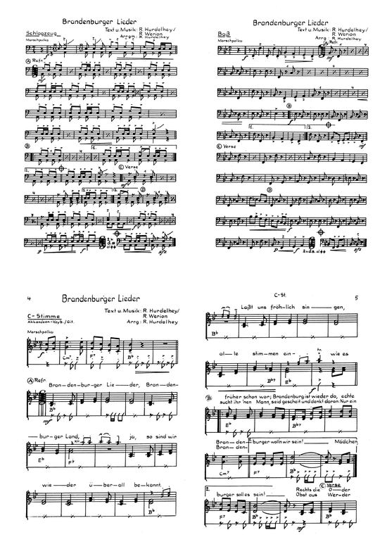 Brandenburger Lieder (Combo) (Combo Band (mit 6 Bl ser)) von Marsch