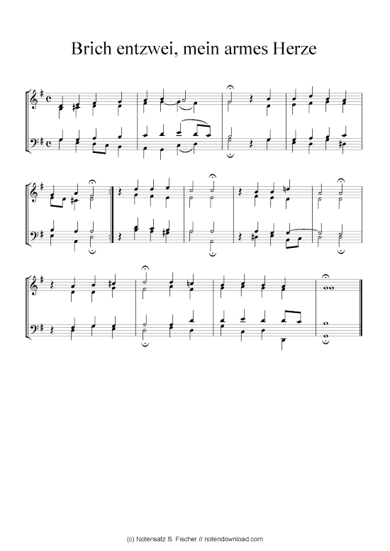 Brich entzwei mein armes Herze (Klavier Solo) (Klavier Solo) von Johann Ch. G. Stade (Hrsgb.) 1830