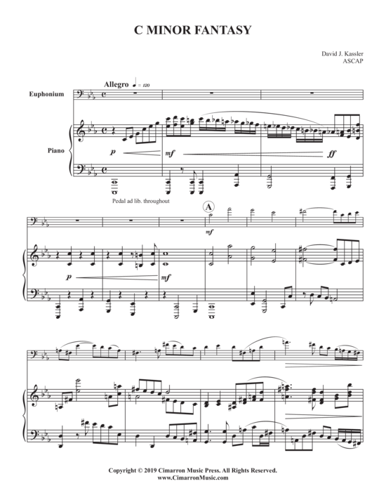 C Minor Fantasy (Euphonium + Klavier) (Klavier  Euphonium) von David Kassler