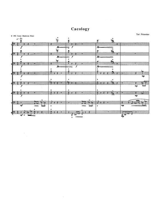 Cacology (Tuba Ensemble 8x Tuba) (Ensemble (Blechbl ser)) von Ted Piltzecher