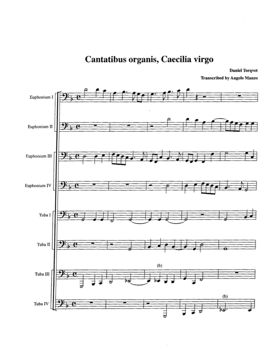 Cantatibus organis Caecilia virgo (Tuba Ensemble EEEETTTT) (Ensemble (Blechbl ser)) von Daniel Torqvet