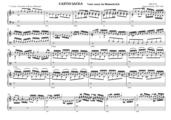 CANTIO SACRA Vater unser im Himmelreich 7. Versus Choralis in Basso (CF-Manual) (Orgel Solo) (Orgel Solo) von Samuel Scheidt 1587-1654