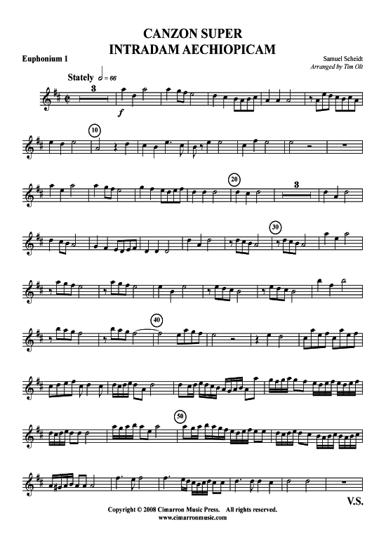 Canzon Super Intradam Aechiopicam (Tuba Quartett 2x Bariton 2xTuba) (Quartett (Tuba)) von Samuel Scheidt