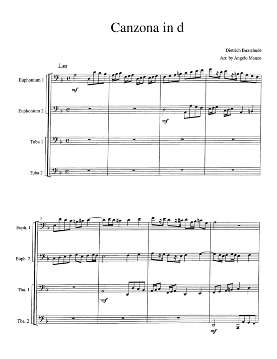 Canzona in d (Tuba Quartett EETT) (Quartett (Tuba)) von Dietrich Buxtehude