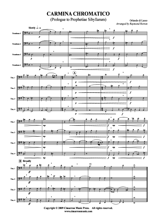 Carmina Chromatico (Posaunen-Quartett) (Quartett (Posaune)) von Orlando di Lasso