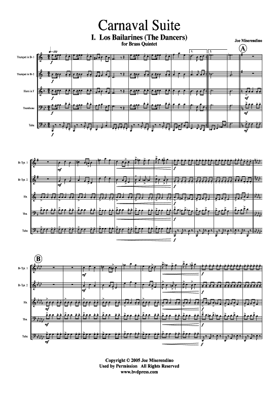 Carnaval Suite (Blechbl serquintett) (Quintett (Blech Brass)) von Joe Miserendino
