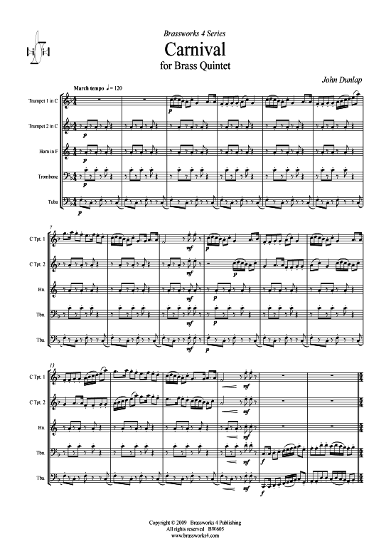 Carnival (Blechbl serquintett + Alternativ-St.) (Quintett (Blech Brass)) von John Dunlap