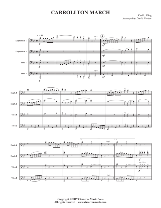 Carrollton March (Tuba Quartett EETT) (Quartett (Tuba)) von Karl L. King