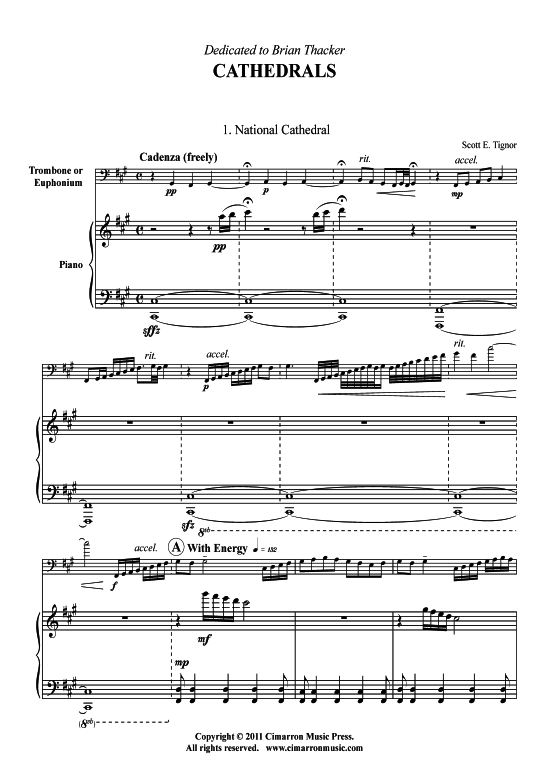 Cathedrals (Posaune + Klavier) (Klavier  Posaune) von Scott Tignor