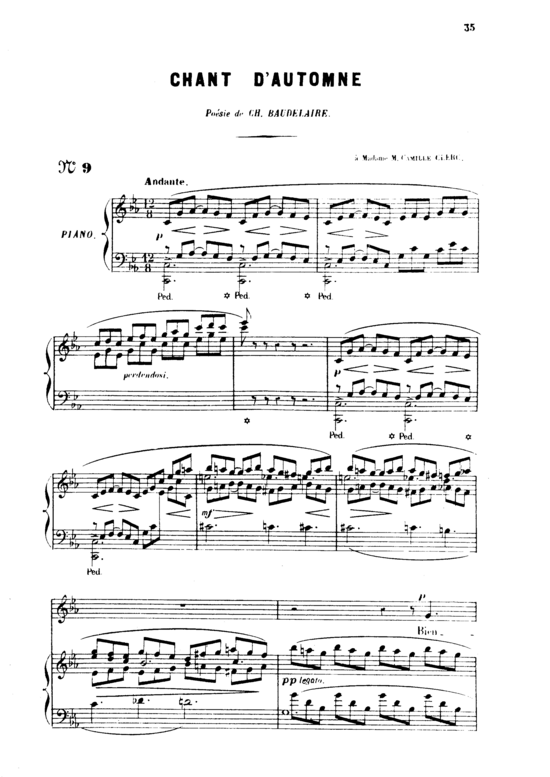 Chant d acute Automne Op.5 No.1 (Gesang hoch + Klavier) (Klavier  Gesang hoch) von Gabriel Faur eacute 