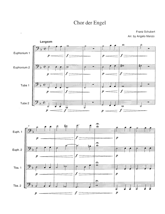 Chor der Engel (Tuba Quartett) (Quartett (Tuba)) von Franz Schubert