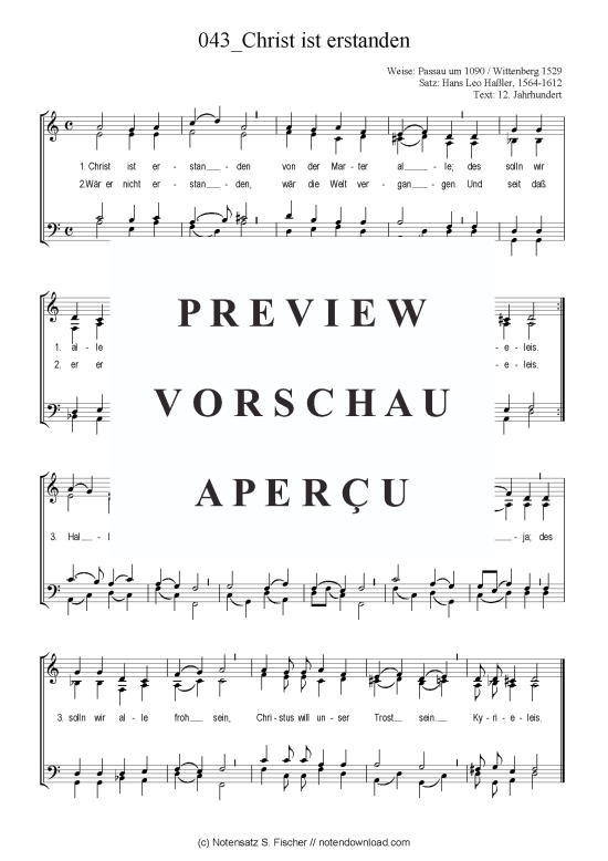 Christ ist erstanden (Gemischter Chor) (Gemischter Chor) von Chorsatz Alte Meister