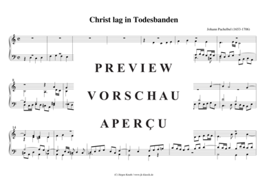 Christ lag in Todesbanden (Orgel Cembalo Klavier Solo) (Orgel Solo) von Johann Pachelbel