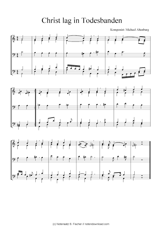 Christ lag in Todesbanden (Quartett in C) (Quartett (4 St.)) von Michael Altenburg