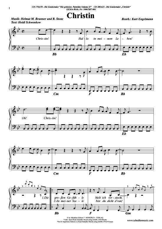 Christin (Klavier + Gesang) (Klavier Gesang  Gitarre) von Die Grubertaler 