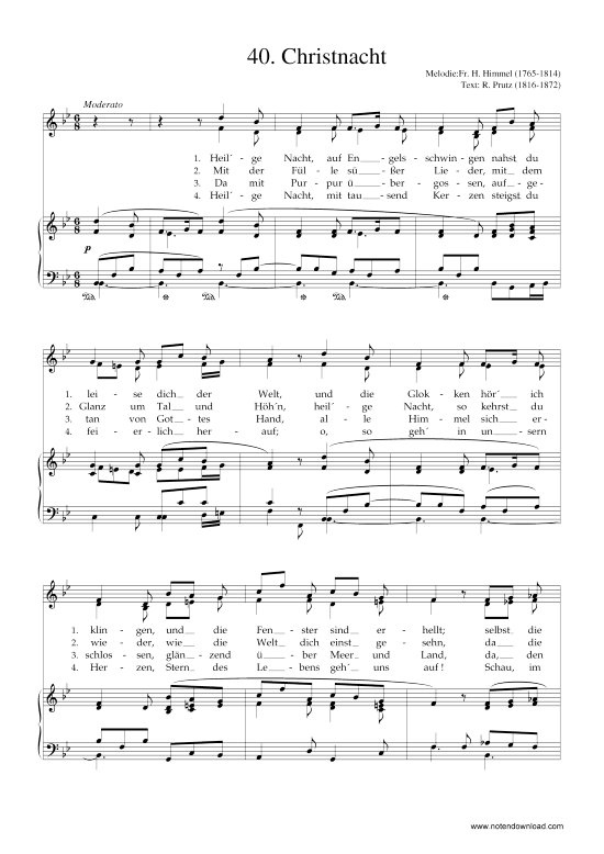 Christnacht (Klavier + Gesang) (Klavier  Gesang) von Fr. H. Himmel (1765-1814)