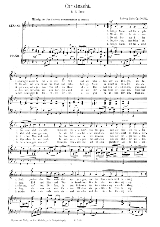 Christnacht (Klavier + Gesang) (Klavier  Gesang) von Ludwig Liebe