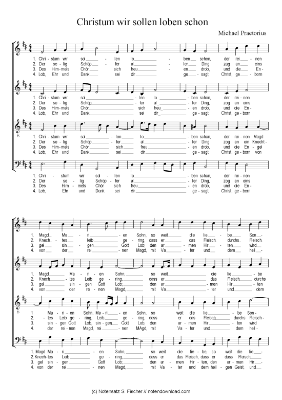 Christum wir sollen loben schon (Gemischter Chor) (Gemischter Chor) von Michael Praetorius