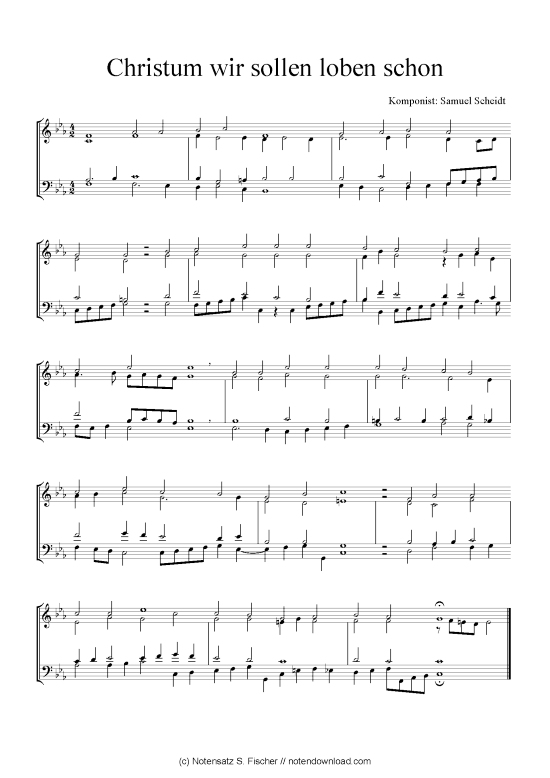 Christum wir sollen loben schon (Quartett in C) (Quartett (4 St.)) von Samuel Scheidt