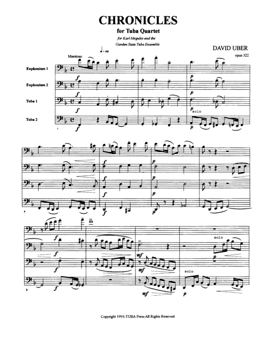 Chronicles (Tuba Quartett EETT) (Quartett (Tuba)) von David Uber