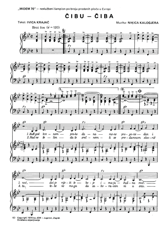 Cibu-Ciba (Klavier + Gesang) (Klavier  Gesang) von Nikica Kalogjera