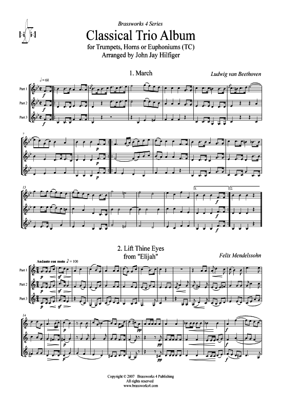 Classical Trio Album (3x Trompete Horn Tenorhorn) (Trio (Blech Brass)) von Verschiedene Verfasser