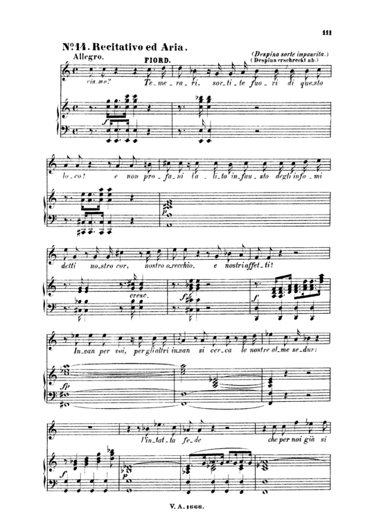 Come scoglio immoto resta (Klavier + Sopran Solo) (Klavier  Sopran) von W. A. Mozart (K.588)