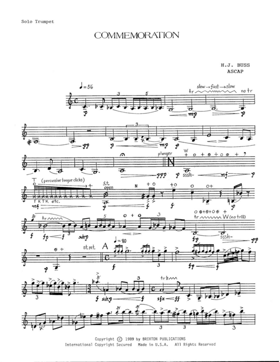 Commemoration (Trompete Solo) (Trompete) von Howard J. Buss