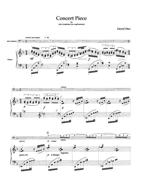 Concert Piece (Euphonium Posaune + Klavier) (Klavier  Euphonium) von David Uber